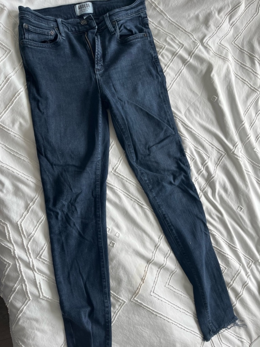 AGOLDE Dark Wash Skinny Jeans in Deep Blue